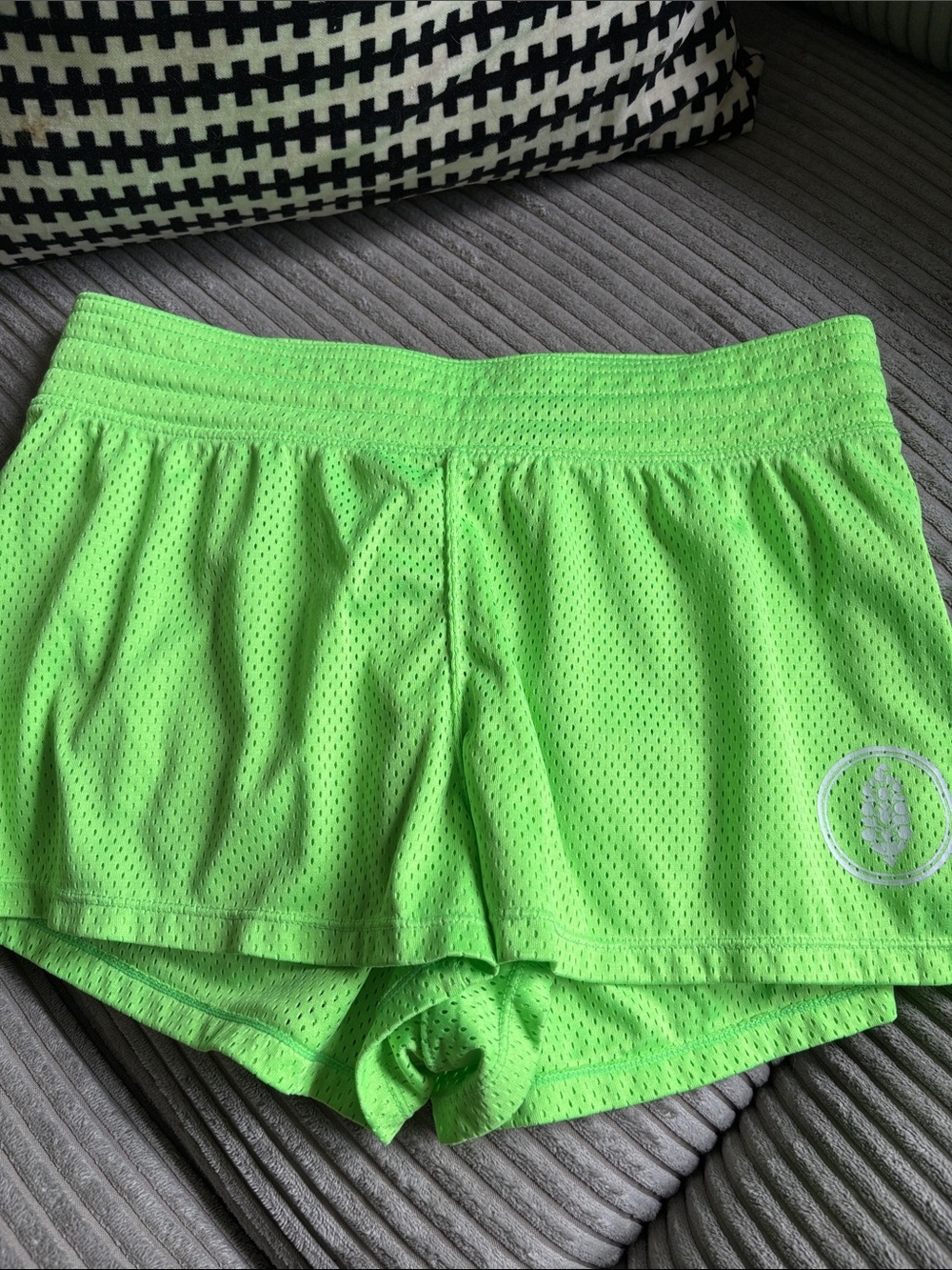 Free People Neon Lime Athletic Mesh Shorts